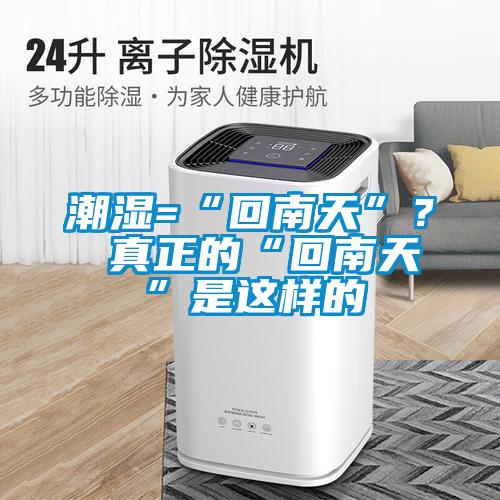 潮濕=“回南天”？ 真正的“回南天”是這樣的