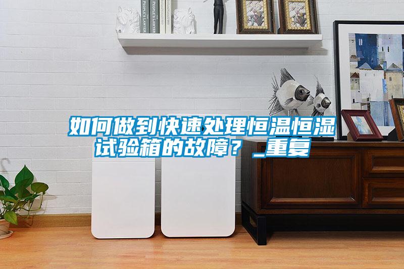如何做到快速處理恒溫恒濕試驗箱的故障？_重復